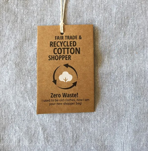 Recycled katoenen tot bag lichtgrijs