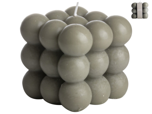 Kaars cube 8,5x8cm Groen