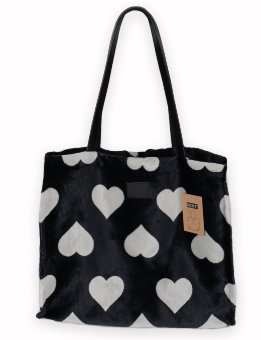 Fleece Tas hartjes