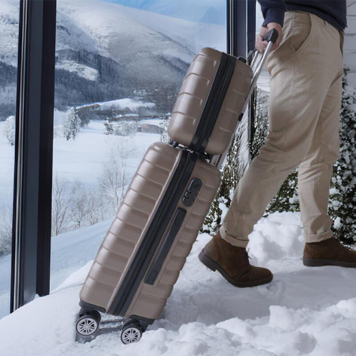 ABS Beautycase en trolley Champagne