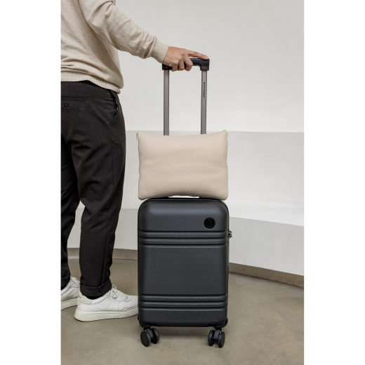 2-in-1 Reis Kussen/Deken Beige