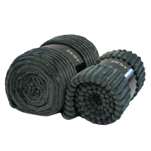 Fleeceplaid Rib Donkergrijs