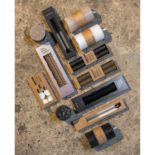 Rustieke Dinerkaarsen Bruin set van 2