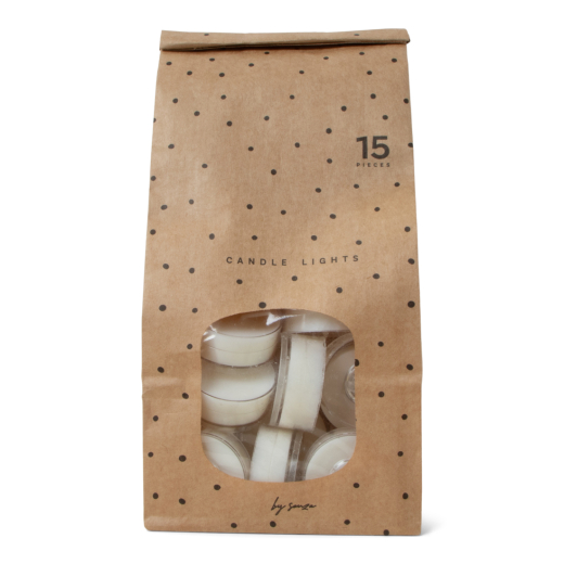 Theelichten In Zakje Kraft 15 stuks