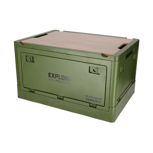 Krat met houten deksel Groen