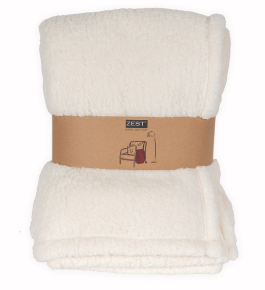 Sherpa Plaid Recycled ivoor