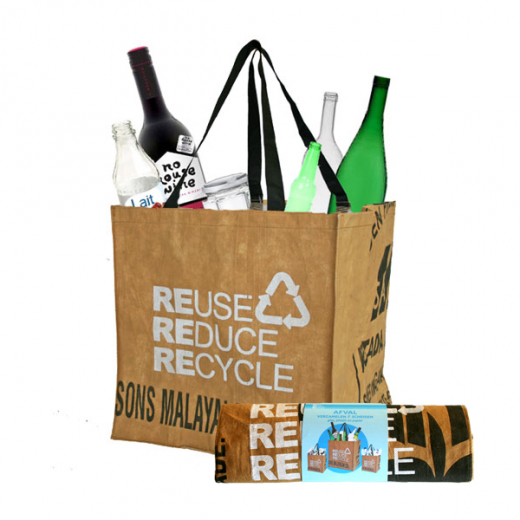 Waste separation bag with slogan 35*35*35 cm