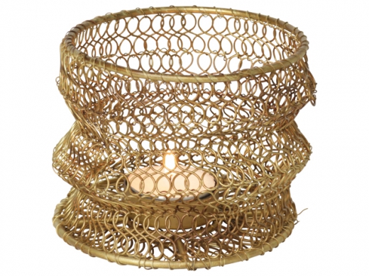 Opvouwbaar windlicht goud 10x10 cm