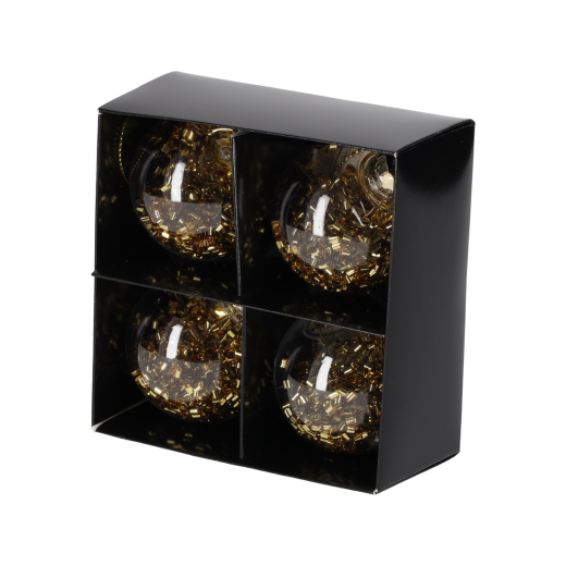 Glitter Kerstballen Goud set van 4