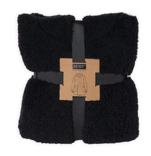 Cosy Hoodie Sherpa zwart