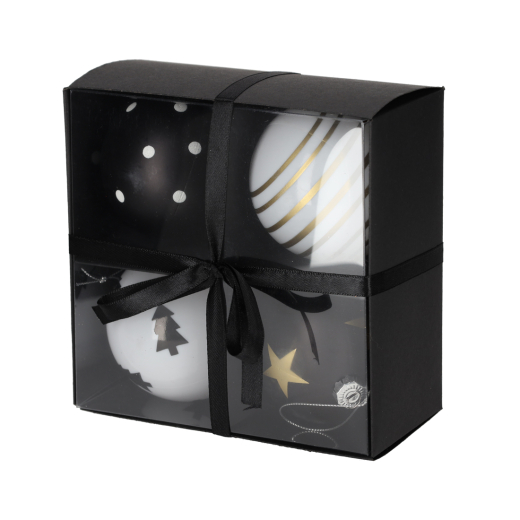 Kerstballen Print 4 stuks