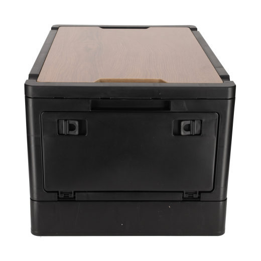 Krat Met Houten Deksel & Koeltas Zwart