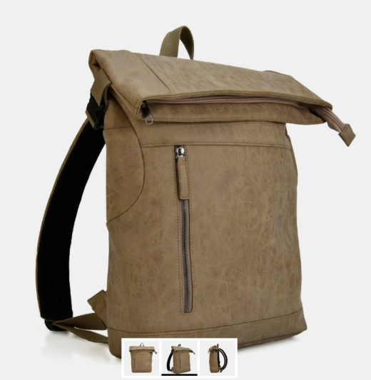 Vintage PU collectie taupe rugzak