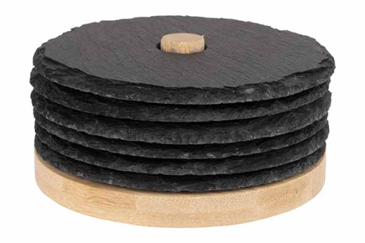 Glasonderzetter Leisteen set van 6