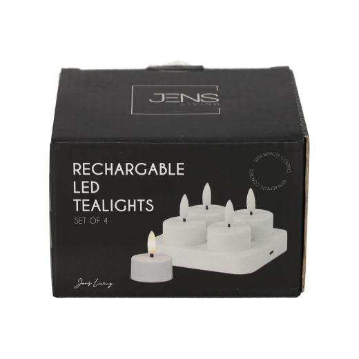 Oplaadbare LED Theelichten set van 4