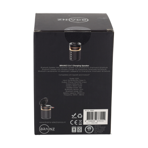5 in 1 Charging Speaker Zwart