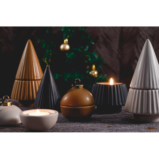 Theelichthouder Kerstboom Zwart