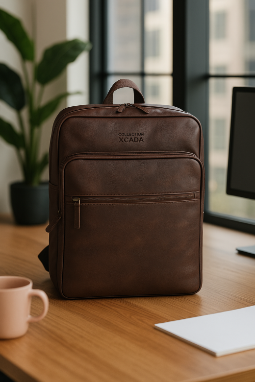 Luxe rugtas dark brown PU leather Xcada