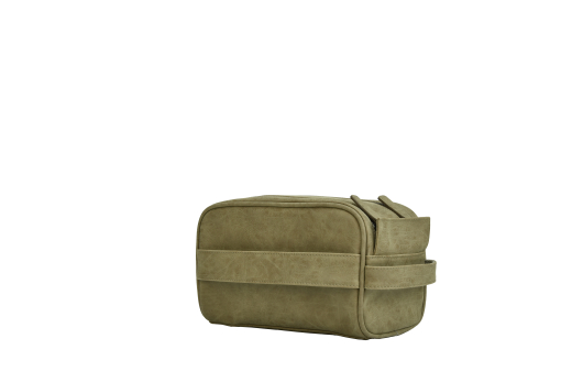 Vintage PU collectie taupe toilettas