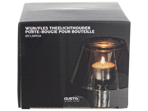 Wijnfles theelichthouder