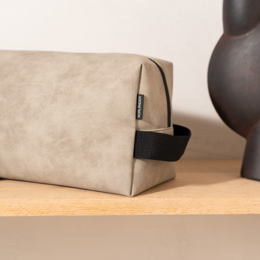 Nubuck Toilettas Taupe