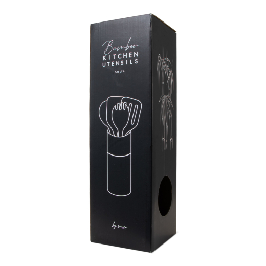 Bamboe Keukengerei In Houder Zwart