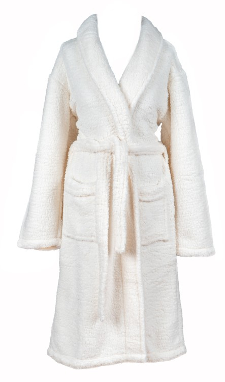 Badjas Sherpa Recycled ivoor