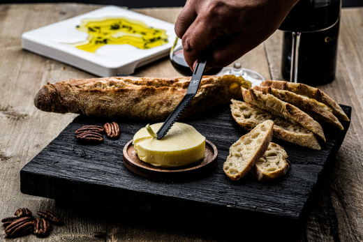 Set van 6 kaas- en botermessen, kleur zwart