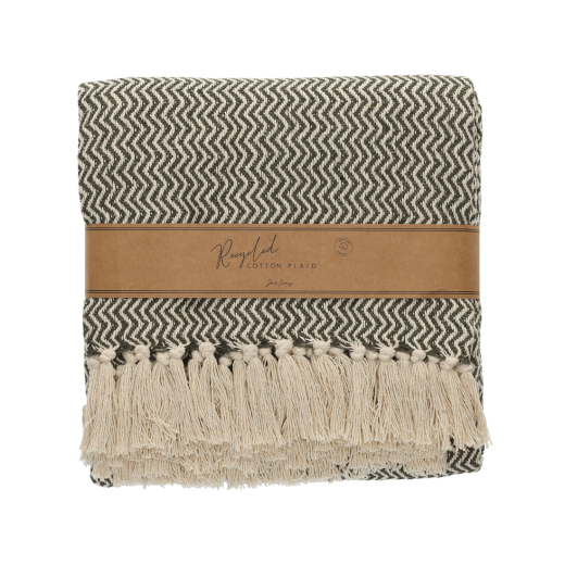 Recycled Cotton Plaid Visgraat Groen