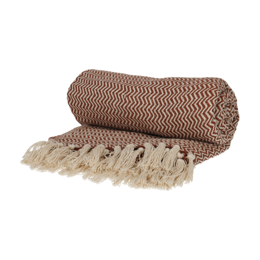 Recycled Cotton Plaid Visgraat Roest