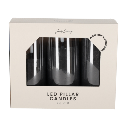 LED Stompkaarsen Zwart /3
