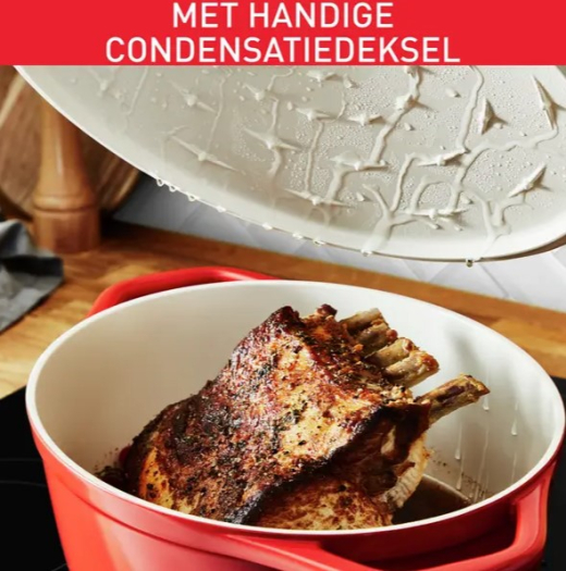 Braadpan ovaal 30 cm Rood Keramisch en Recycled