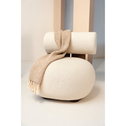 Recycled Cotton Plaid Visgraat Taupe