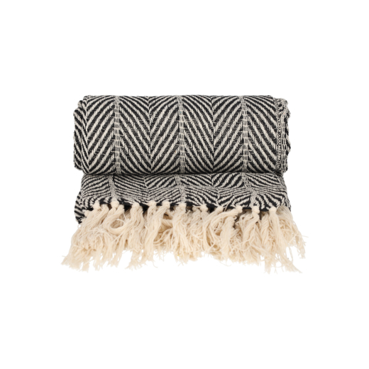 Basic Recycled Cotton Plaid Zwart