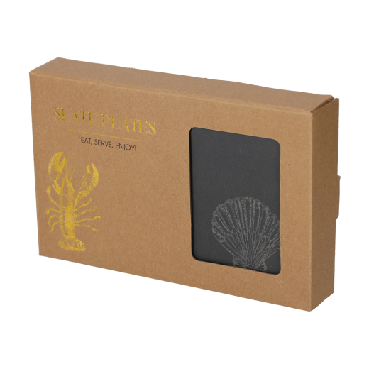 Leistenen Serveerplankjes Zee set van 4