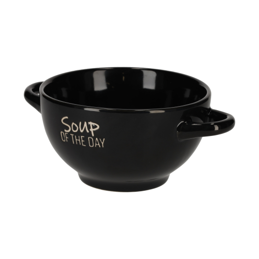 Retro Soup of the Day Soepkom Zwart