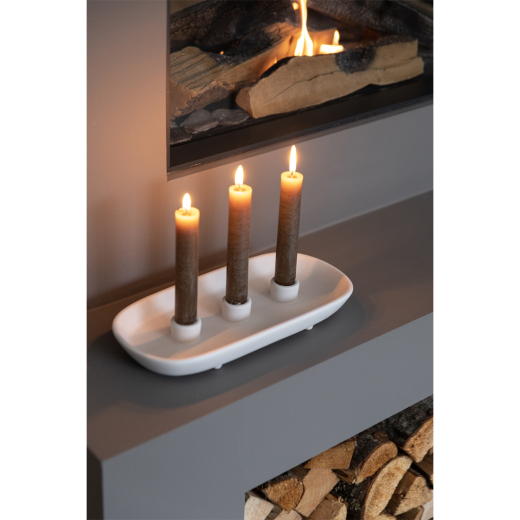 Rustieke Dinerkaarsen Bruin set van 3