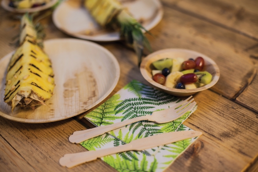 Eenmalig palmblad bord set/8 L