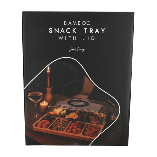 Bamboe Snack Tray Met Deksel