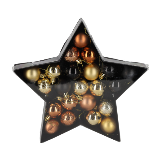 Kerstballen Koper/Goud 22 stuks