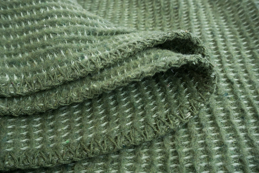 Plaid Wafel Recycled Donkergroen