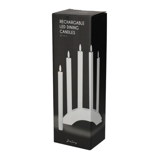 Oplaadbare LED Dinerkaarsen set van 4