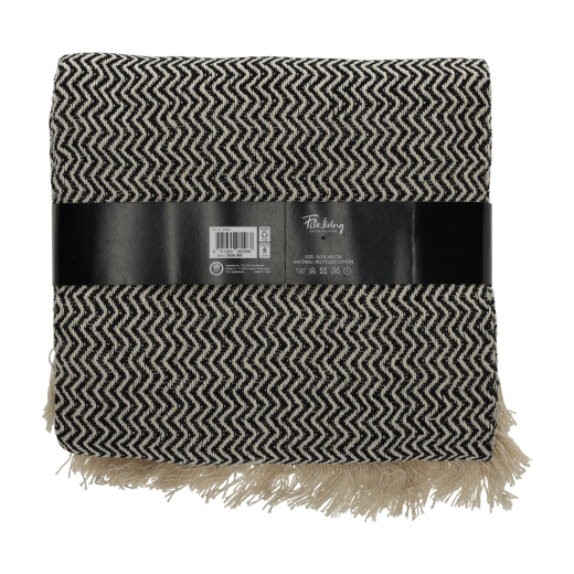 Recycled Cotton Plaid Visgraat Zwart