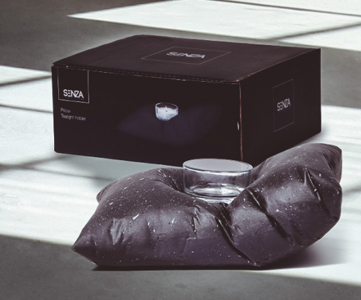 Theelicht houder kussen klein antraciet