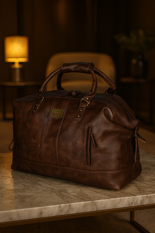 Luxe reistas dark brown PU leather Xcada