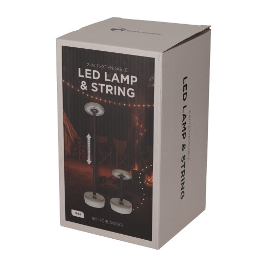 2-in-1 Uitschuifbare LED Lamp & Slinger Taupe