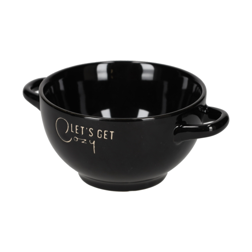 Retro Soepkom Zwart