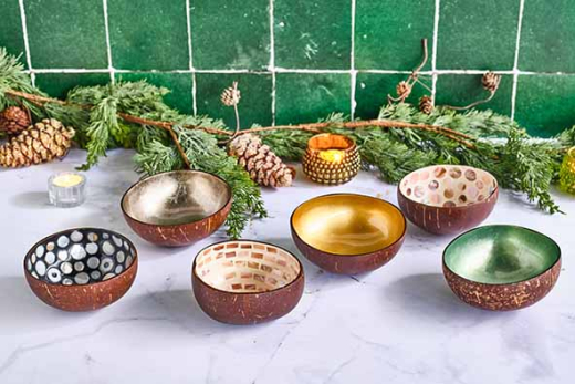 Cocosbowl Brown Mosaic Circle