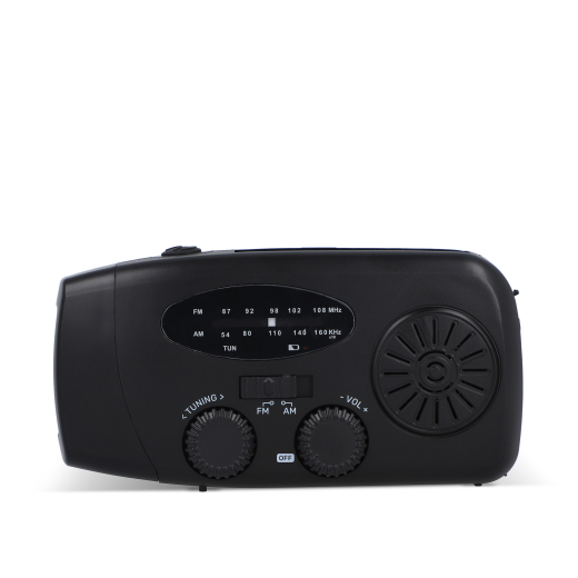 Noodradio met Zonne-energie en Opwindbaar zwart