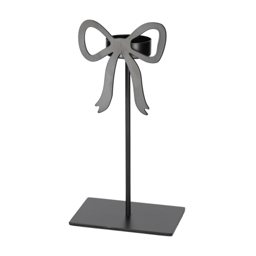 Theelichthouder Strik Zwart